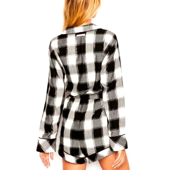 Victoria Secret Romper black and white plaid small - Picture 2 of 3